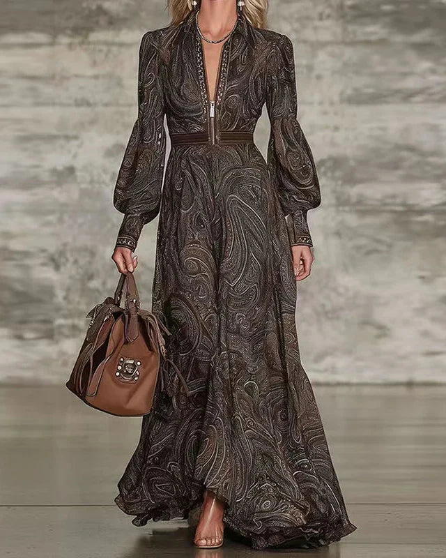 Vestido Boho Imperial Luxe™ – Elegancia Étnica con Movimiento y Personalidad