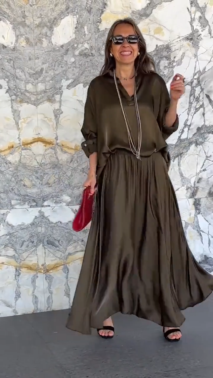 Conjunto Satin Luxury Flow™ – Elegancia Suave con Brillo Natural