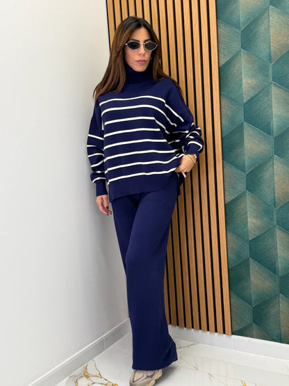 Conjunto Knit Marinero: Clásico, Cómodo y Atemporal