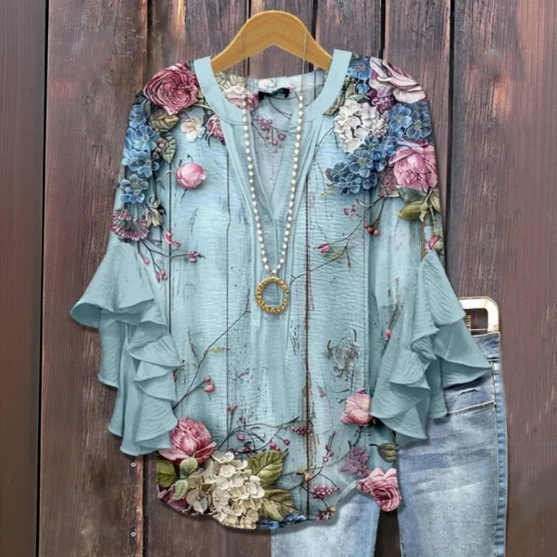 Blusa 'Floral Retro': El Encanto Vintage de las Flores para tu Día a Día
