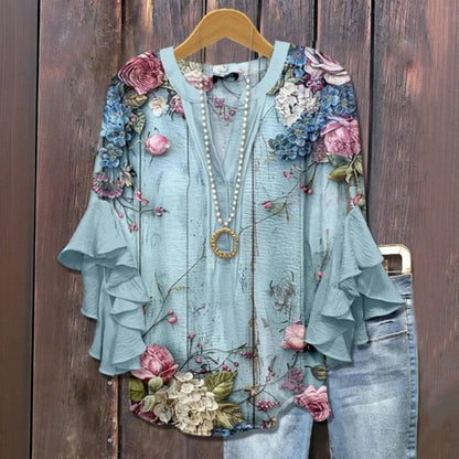 Blusa 'Floral Retro': El Encanto Vintage de las Flores para tu Día a Día