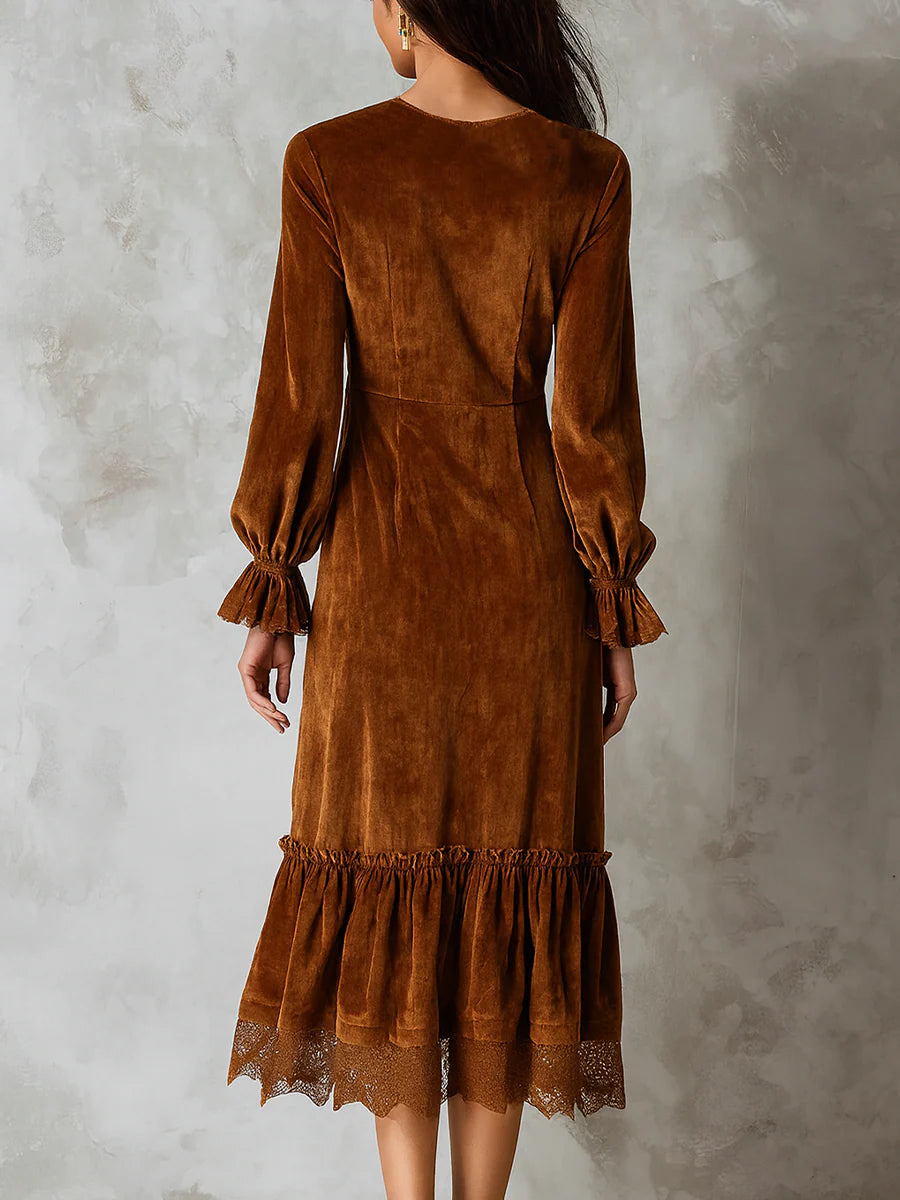 Vestido Velvet Grace™: Sofisticación Cálida con Encanto Vintage