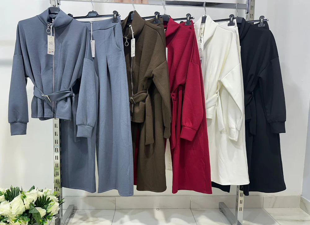 Conjunto Premium Belted SoftFit™ – Calidez, Estilo y Silueta Definida