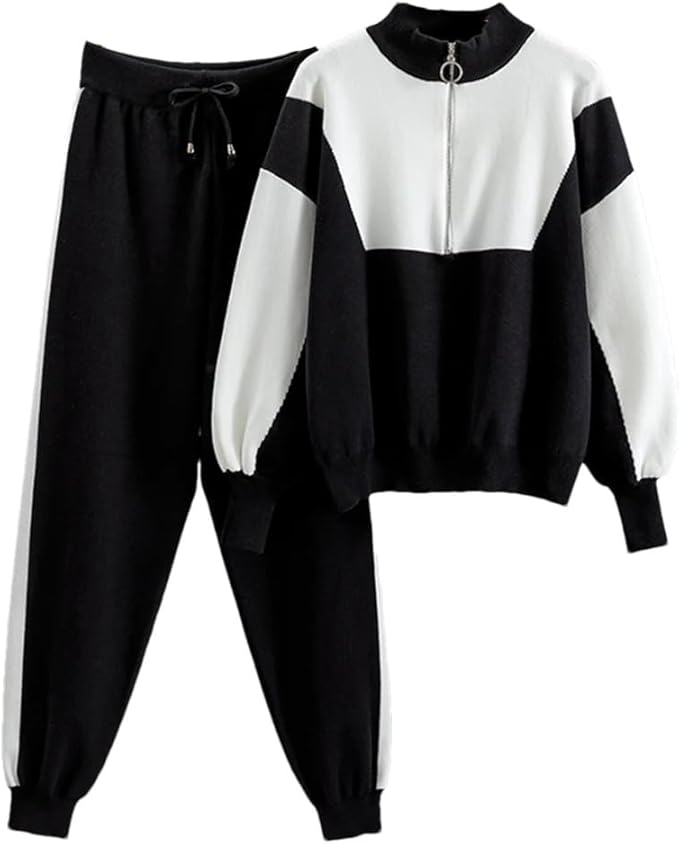 Conjunto de Suéter Tejido de Dos Piezas: Elegancia Elástica y Cálida