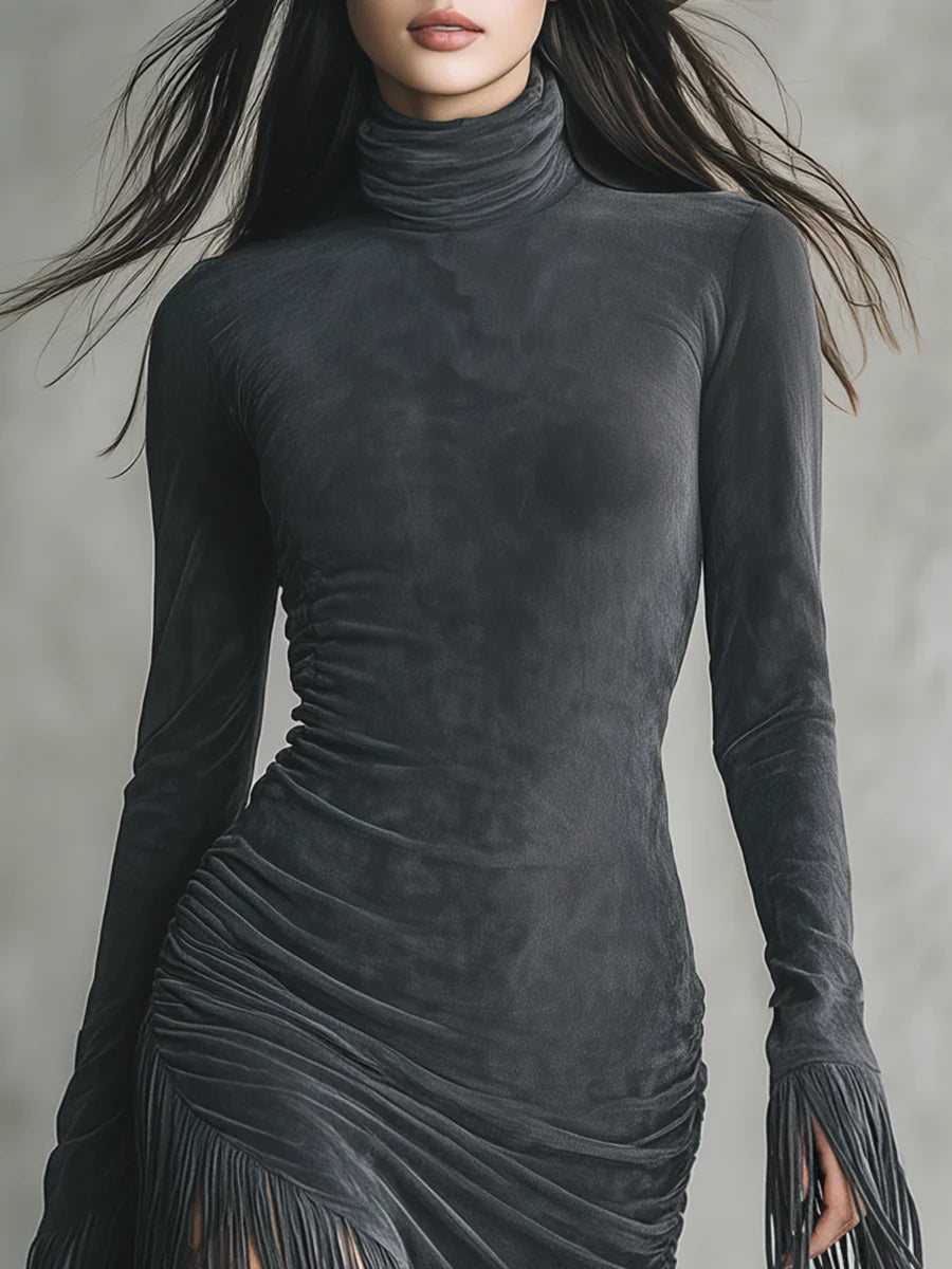 Vestido Suede Fringe™: Sofisticación Salvaje con Toque Bohemio