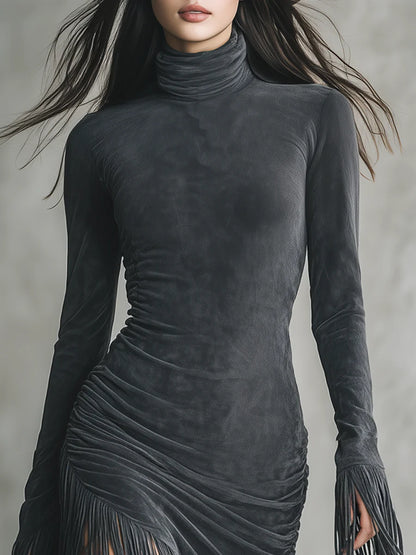 Vestido Suede Fringe™: Sofisticación Salvaje con Toque Bohemio