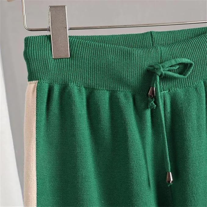 Conjunto de Suéter Tejido de Dos Piezas: Elegancia Elástica y Cálida