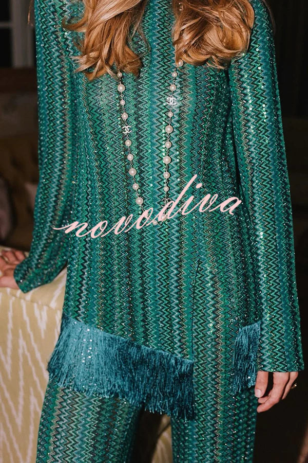 Conjunto Verde Esmeralda: Sofisticación Retro con Toques de Lujo