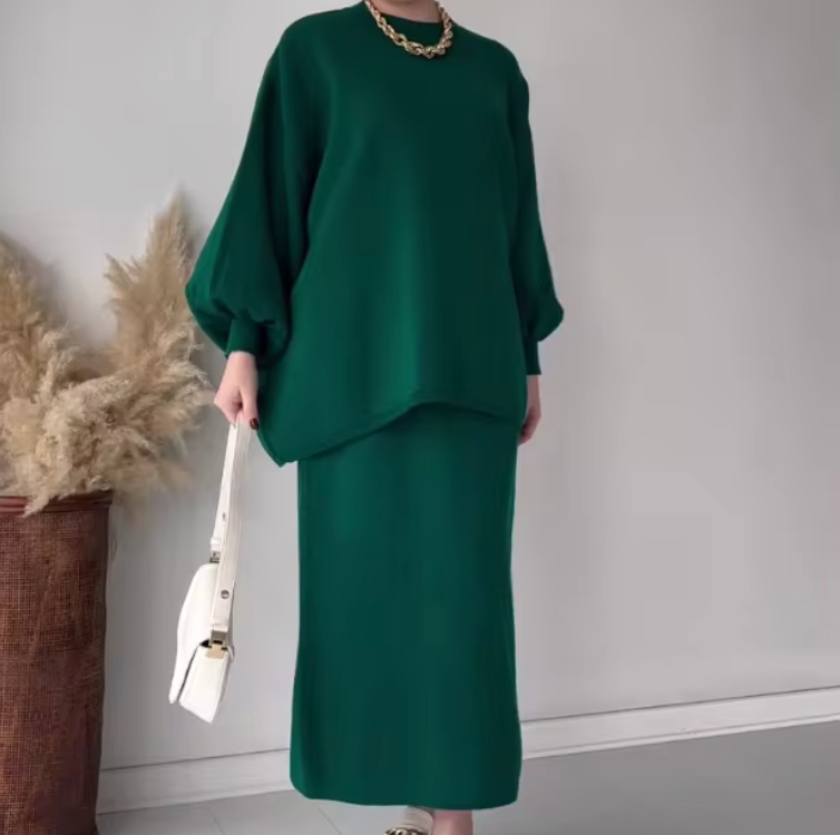 Conjunto Elegante de Falda: Sofisticación Versátil para Otoño e Invierno