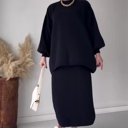 Conjunto Elegante de Falda: Sofisticación Versátil para Otoño e Invierno