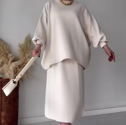 Conjunto Elegante de Falda: Sofisticación Versátil para Otoño e Invierno