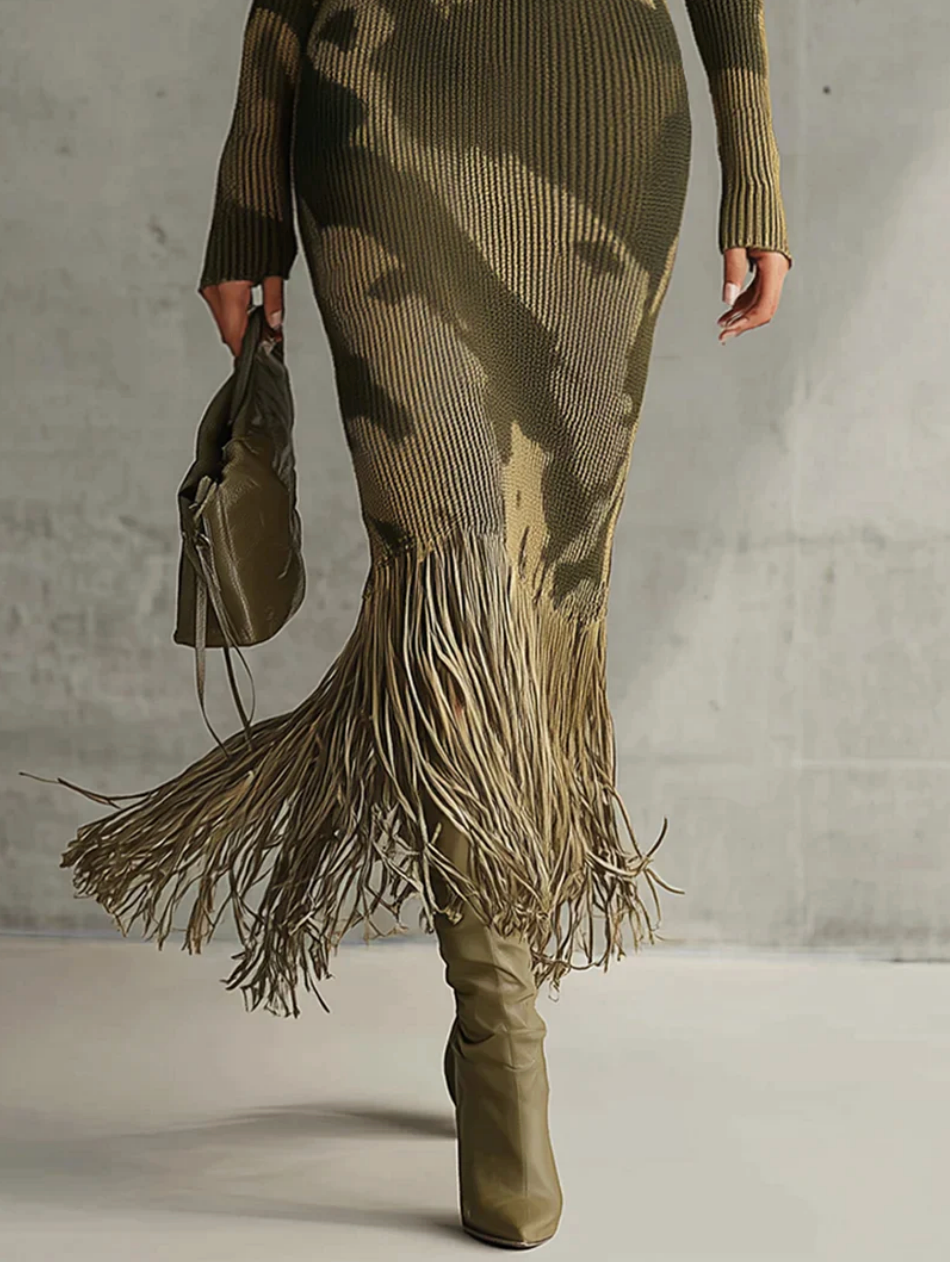 Vestido Tejido 'Camo Chic' Escote V