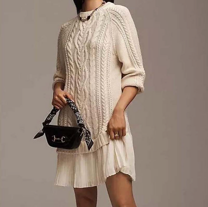 Vestido Pleat: Calidez Trenzada y Silueta A-Line que Enamora