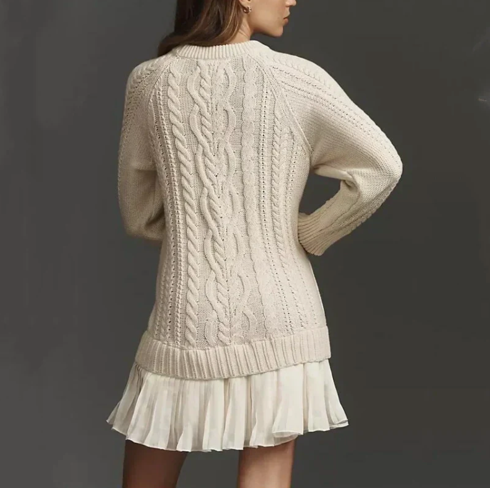 Vestido Pleat: Calidez Trenzada y Silueta A-Line que Enamora