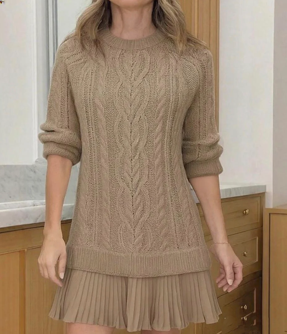 Vestido Pleat: Calidez Trenzada y Silueta A-Line que Enamora