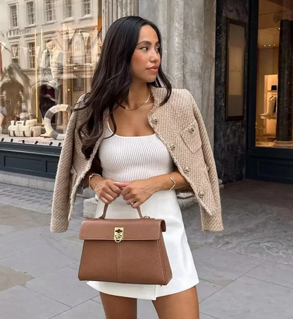 Chaqueta Lara™ | Tweed Vintage: Elegancia Atemporal con un Toque de Oro