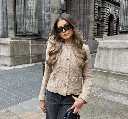 Chaqueta Lara™ | Tweed Vintage: Elegancia Atemporal con un Toque de Oro