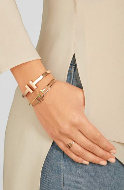 Tiffany Two Gold Wire Bracelet