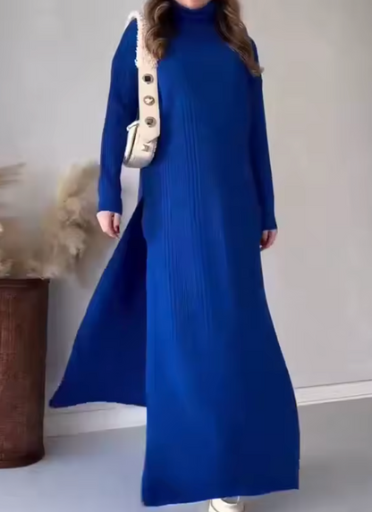 Elegancia Modesta: El Conjunto de Punto Liso de Dos Piezas