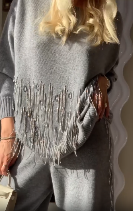 Conjunto Crystal Fringe™: Sofisticación Moderna con Brillo Sutil