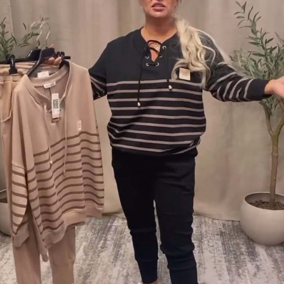 Conjunto Rayado Relajado: La Elegancia Effortless para el Día a Día