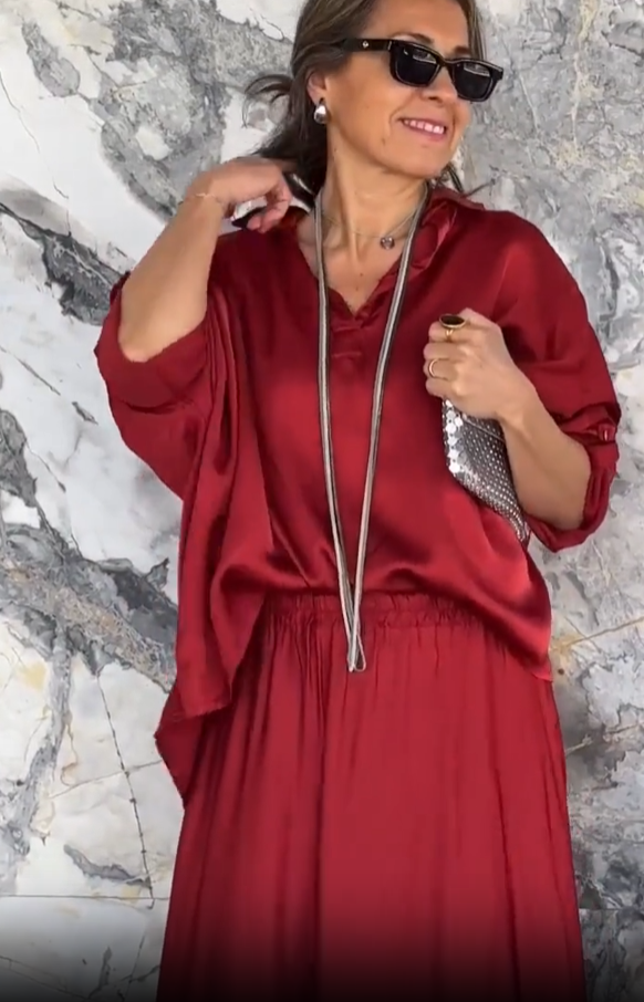 Conjunto Satin Luxury Flow™ – Elegancia Suave con Brillo Natural