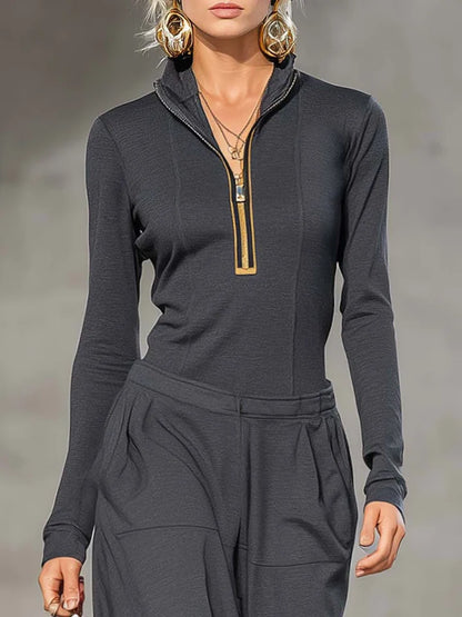 Maxi Dress Zip Elegance™ – Sofisticación Fluida con Toque Deportivo-Chic