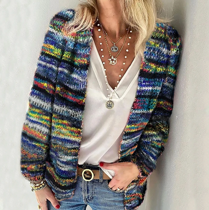 Cárdigan 'Rainbow Knit': Un Toque de Color y Comodidad para tu Día
