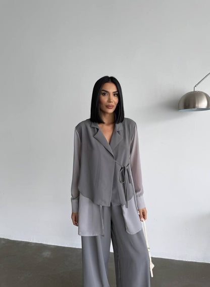 Conjunto "Chiffon Chic": La Fusión Perfecta de Confort y Glamour