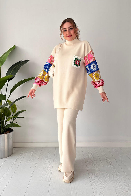 Conjunto de Punto con Bolsillos y Patrón