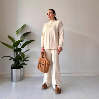 Conjunto Knit Minimal Deluxe™ – Elegancia Suave y Silueta Atemporal