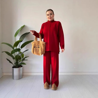 Conjunto Knit Minimal Deluxe™ – Elegancia Suave y Silueta Atemporal