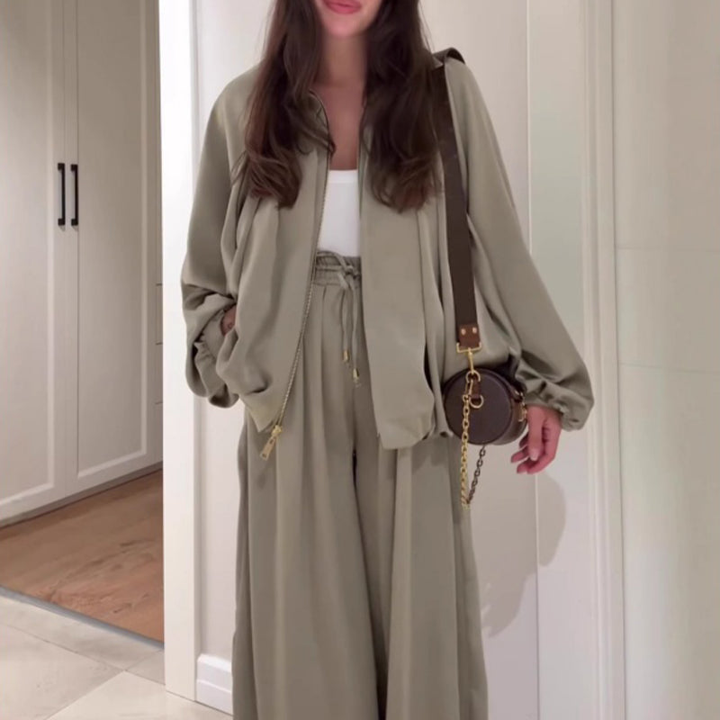 Conjunto Knit Flow: Comodidad Tejida con Estilo de Pierna Ancha