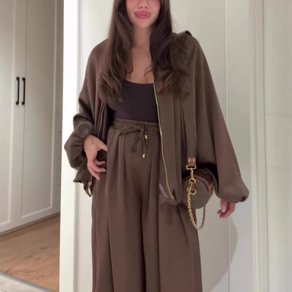 Conjunto Knit Flow: Comodidad Tejida con Estilo de Pierna Ancha