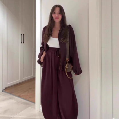 Conjunto Knit Flow: Comodidad Tejida con Estilo de Pierna Ancha