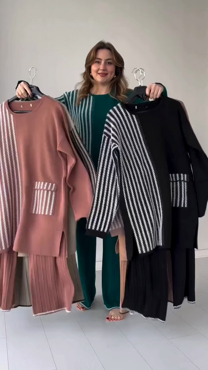 Conjunto Knit Line Premium™ – Estilo Moderno con Tejido Suave y Favorecedor