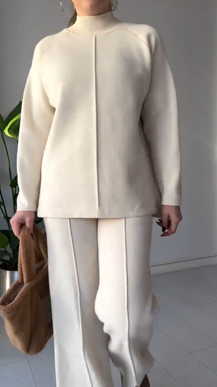 Conjunto Knit Minimal Deluxe™ – Elegancia Suave y Silueta Atemporal