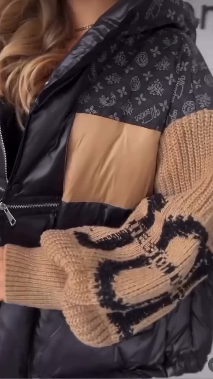 Chaqueta Puffer Knit Fusion™ – Estilo Atrevido, Texturas Premium y Máximo Confort