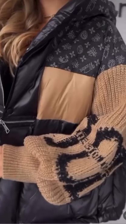 Chaqueta Puffer Knit Fusion™ – Estilo Atrevido, Texturas Premium y Máximo Confort