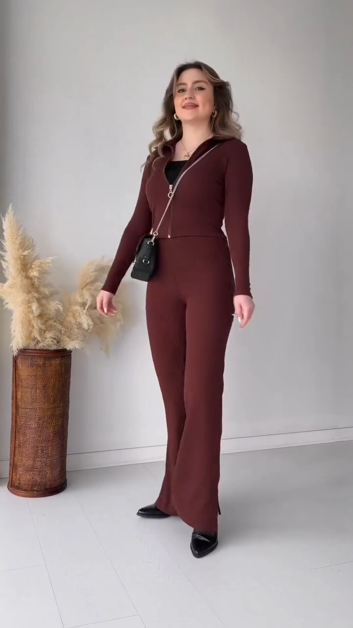 Conjunto Knit Zipper Comfort™ – Estilo Minimalista, Caída Perfecta y Comodidad Total