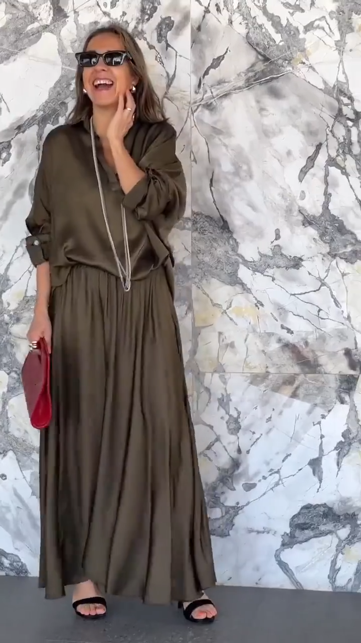 Conjunto Satin Luxury Flow™ – Elegancia Suave con Brillo Natural