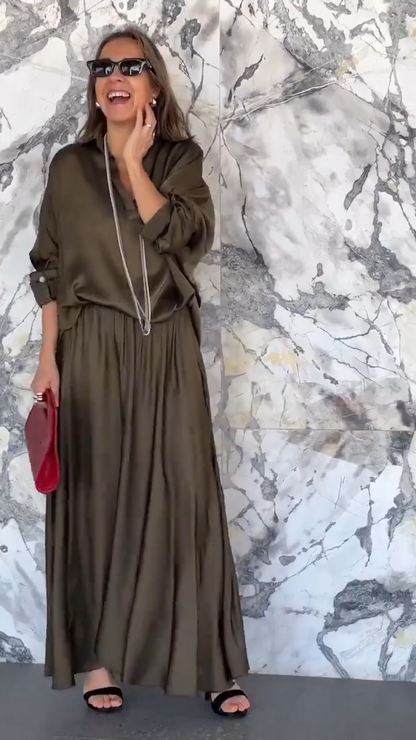 Conjunto Satin Luxury Flow™ – Elegancia Suave con Brillo Natural