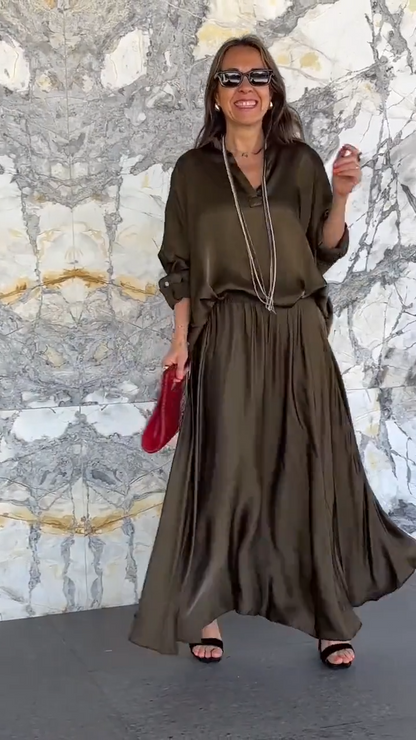 Conjunto Satin Luxury Flow™ – Elegancia Suave con Brillo Natural