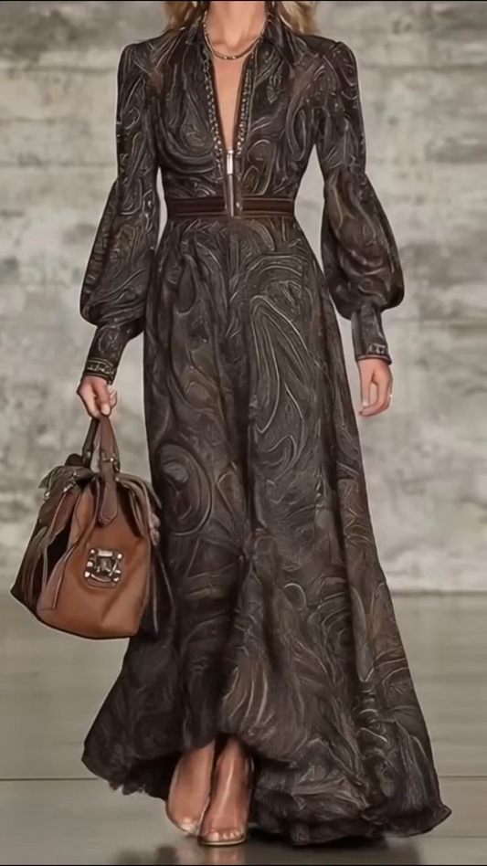 Vestido Boho Imperial Luxe™ – Elegancia Étnica con Movimiento y Personalidad