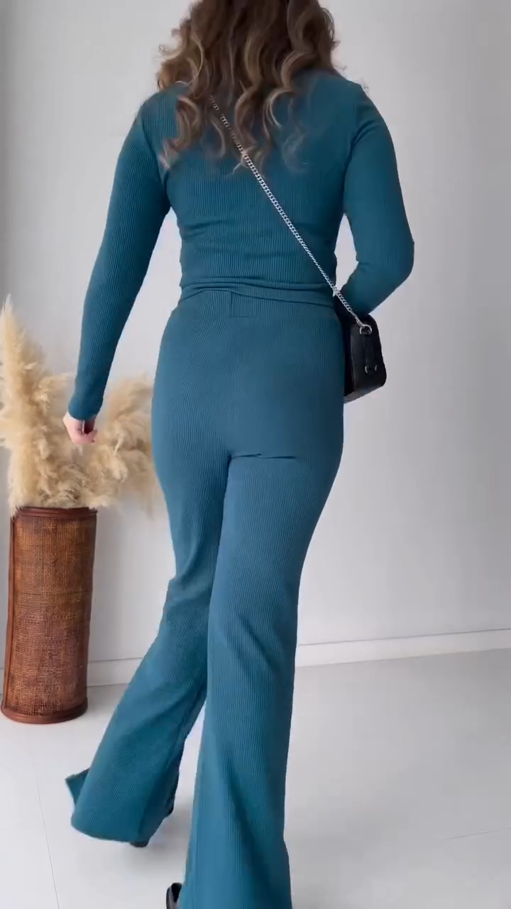 Conjunto Knit Zipper Comfort™ – Estilo Minimalista, Caída Perfecta y Comodidad Total