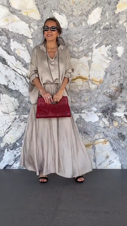 Conjunto Satin Luxury Flow™ – Elegancia Suave con Brillo Natural