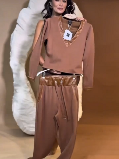 Conjunto Elegance V-Cuero: Estilo y Comodidad con Toque Sofisticado